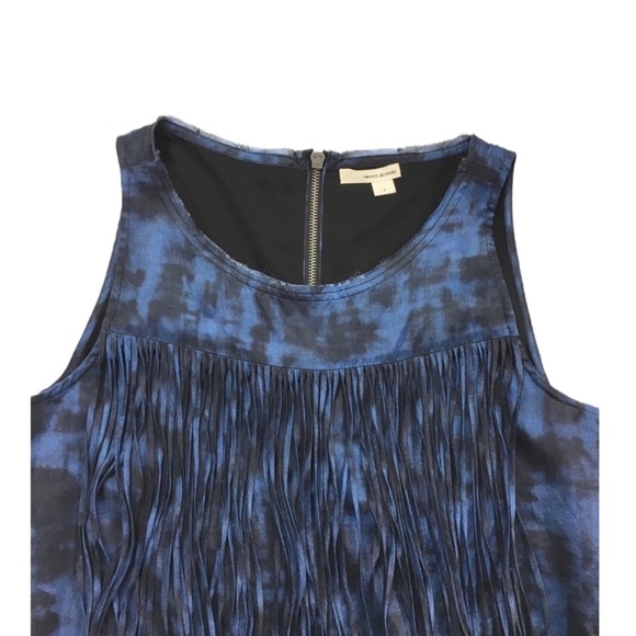 Dkny Jeans Tie Dye Fringe Shift Dress In Blue/Black - Picture 3 of 7